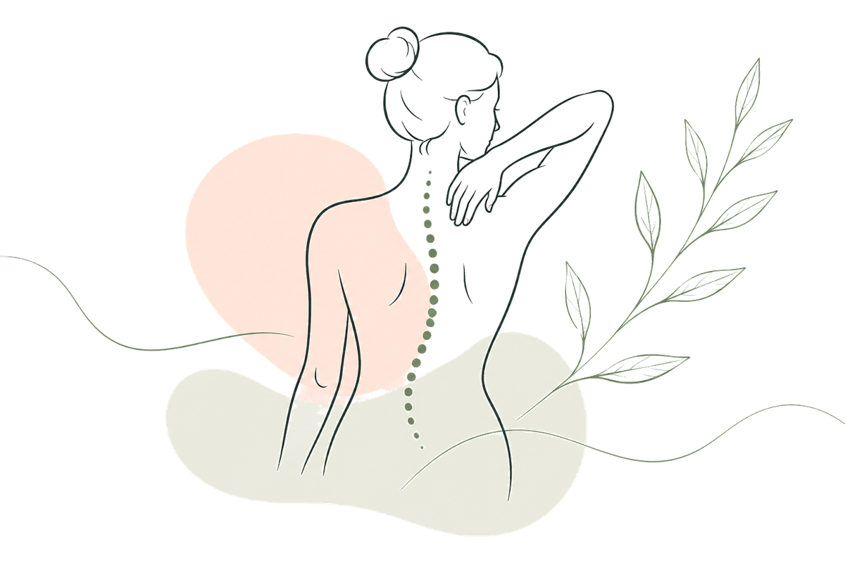 Ilustracja fizjoterapii i pracy z kręgosłupem