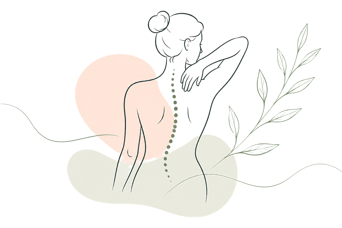Ilustracja fizjoterapii i pracy z kręgosłupem