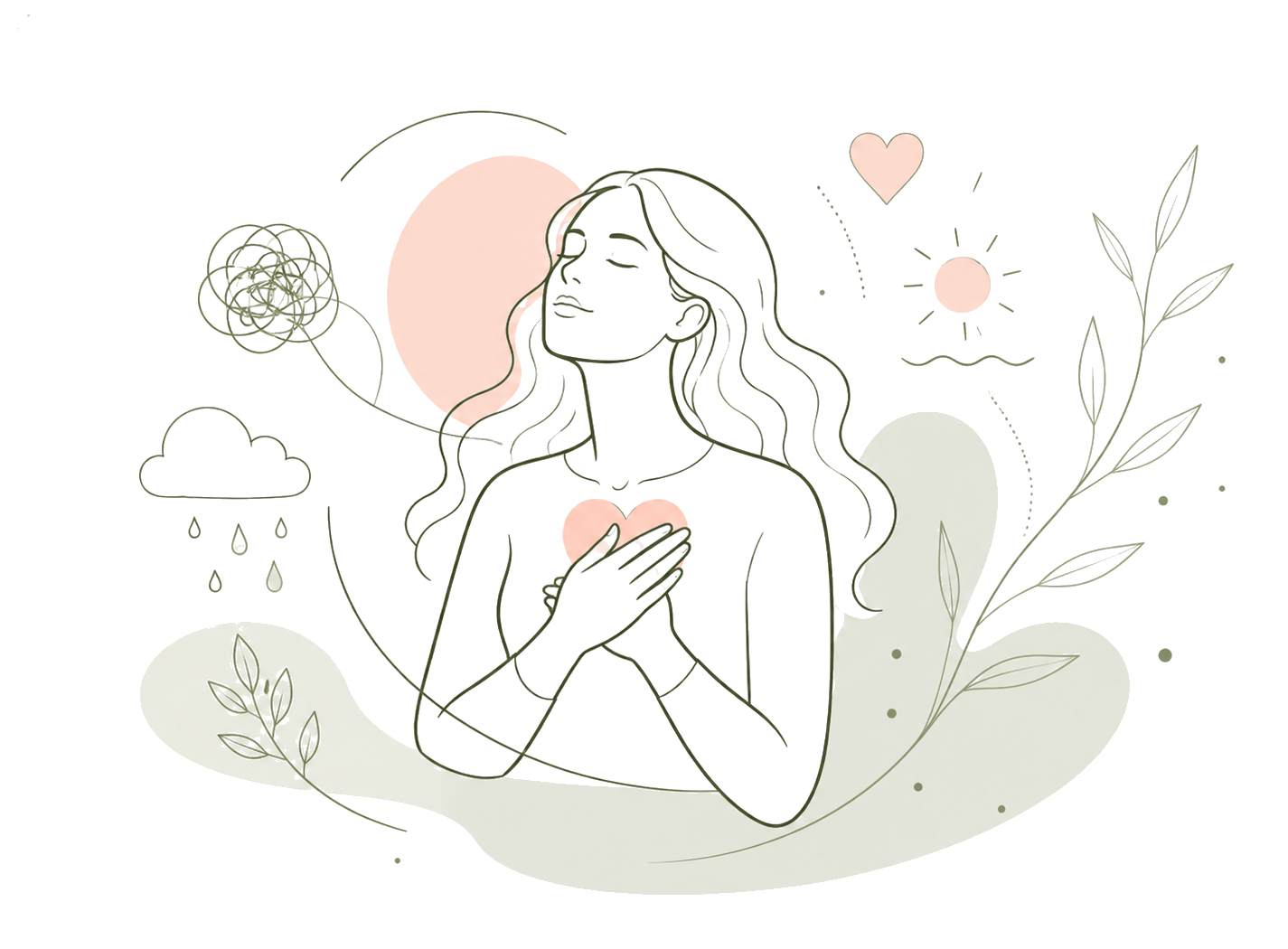 Szkic symbolizujący spokój umysłu i serca